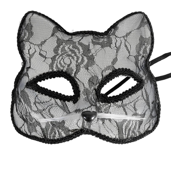 BLACK LACE CAT MASK